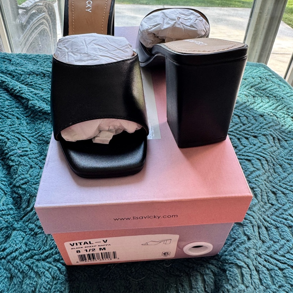 Black Chunky Platform Mules